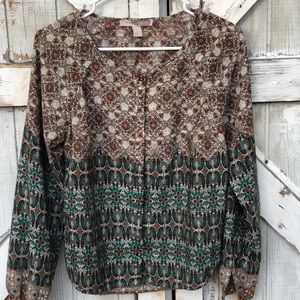 Blue and brown patterned forever 21 button up shir